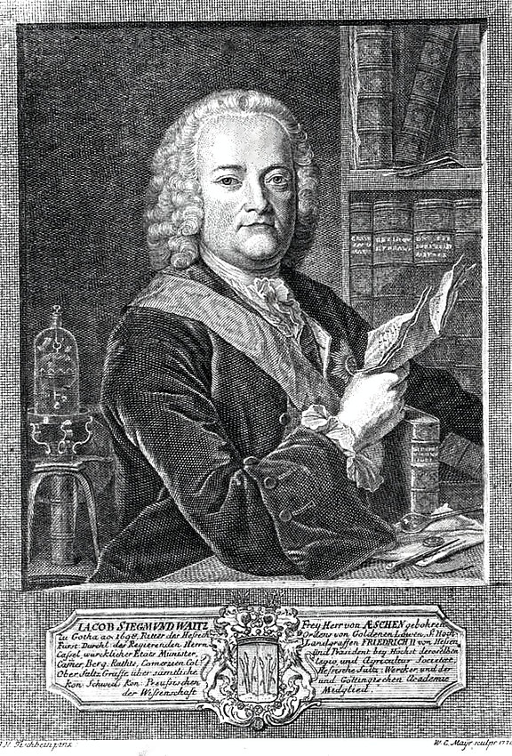 Portrait Jakob Sigismund Waitz von Eschen Kupferstich von W.C. Mayr 1770 