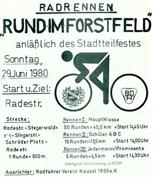Plakat Radrennen "Rund im Forstfeld"