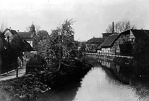 Blick von der Osterholzstr. auf die Insel, Foto Eberth vor vor 2.Weltkrieg