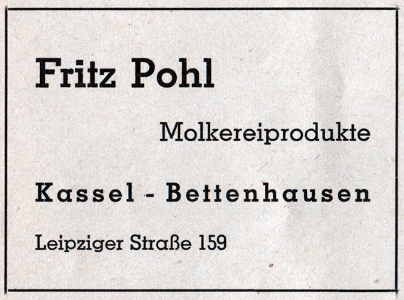 Anzeige im Programmheft des Schützenvereins 1957 