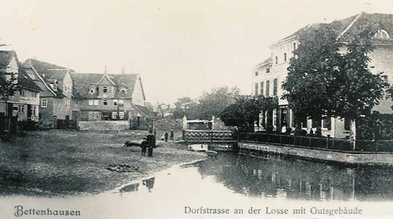 Dorfstraße an der Losse vor 1905 