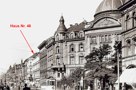 In der Hohenzollernstraße 46 befand sich der Firmensitz der AG für Treber-Trocknung 