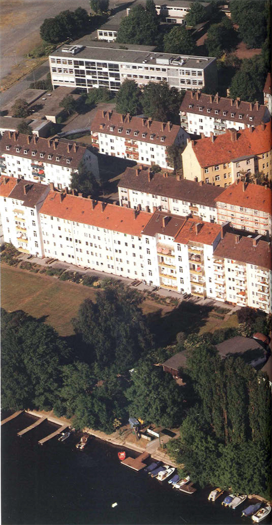 Luftbild Blücherviertel mit Herderschule 1989 