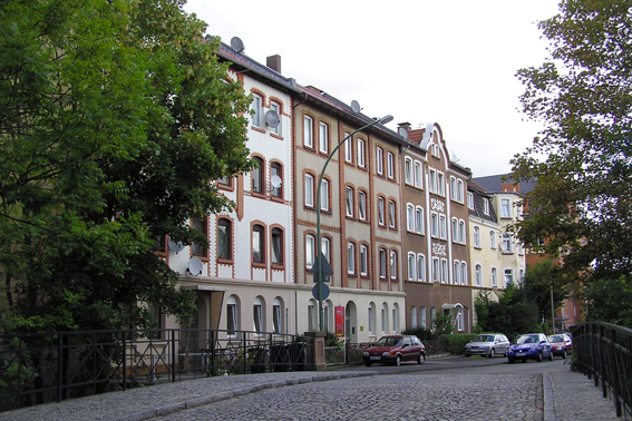 Blick in die Osterholzstraße zwischen Inselweg und Butlarstraße 