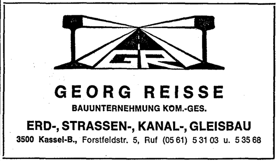 Werbung der Firma Georg Reisse 