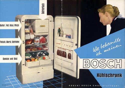 Erläuterung für die Nutzung eines Bosch Kühlschrankes, 1954 