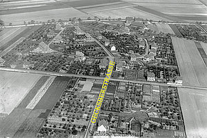 Gecksbergstraße in einem Luftbild aus 1928