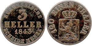 Münze Kurhessen von 1843