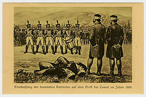 Erschiessungskommando mit vier Patrioten, 1809