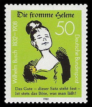 W. Busch, Fromme Helene, Briefmarke