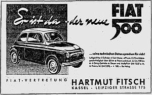 Anzeige für den neuen Fiat 500 1957