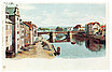 Farbige gemalte Ansichtskarte der Wilhelmsbrücke ca. 1900