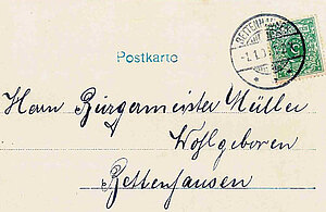 Postkarte an Bürgermeister Müller