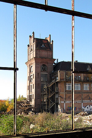 Denkmalgeschuetztes Treppenhaus der Salzmannfabrik, 2012