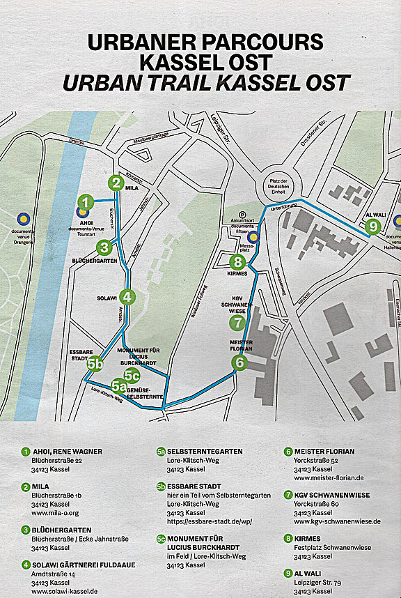 Grafik vom urbanen Parcours in Kassel Ost, 2022 