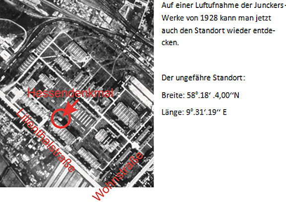 Luftaufnahme von 1928 Hessendenkmal 