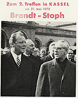 W. Brandt und W. Stoph treffen sich 1970 in Kassel am Bahnhof Kassel Wilhelmshöhe