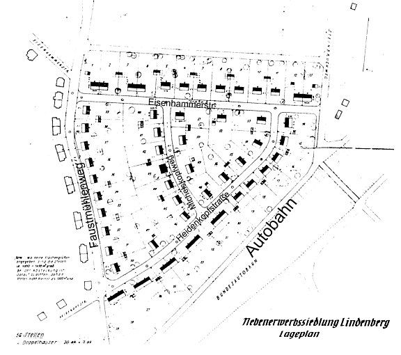 Lageplan der Siedlung Lindenberg II 