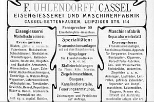 Werbung der Fa. Uhlendorff im Adressbuch der Residenzstadt Cassel von 1911