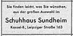 Schuhhaus Sundheim, Werbung aus 1956