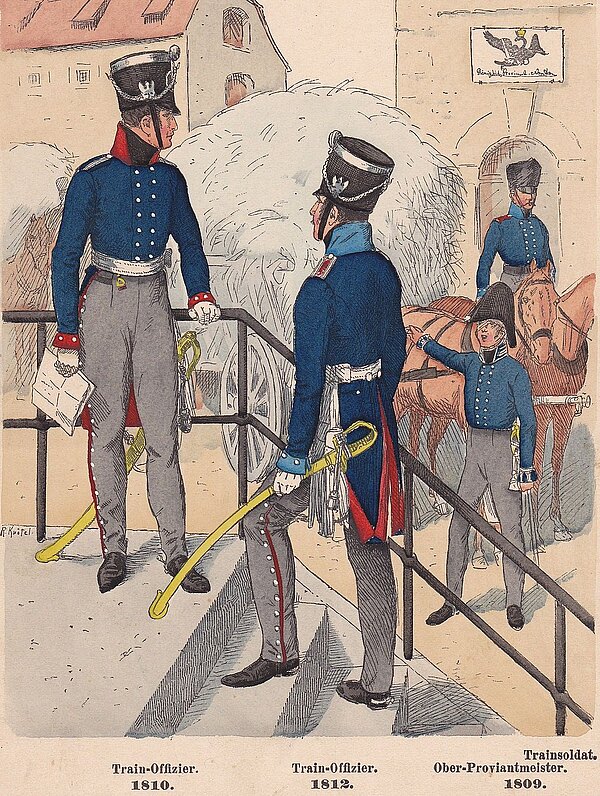 Uniformen eines Train-Bataillon