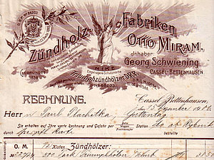 Otto Miram Rechnug aus 1906