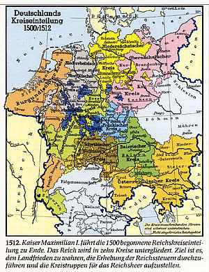 Karte von Deutschland, 1500-1512