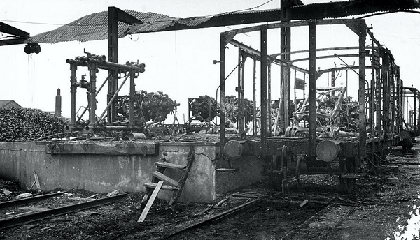 Ausgebrannter Güterzug (Foto: Gert Reijnierse)