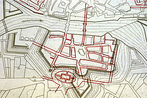 Stadtgrundriss Ausschnitt Unterneustadt 1767,Zeichnung von Dr. Wilhelm Engelbach
