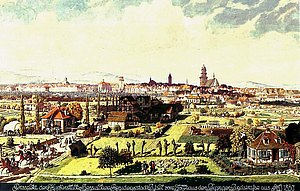 Ansicht der Stadt Kassel von Osten, 1830, Zeichung E. Metz