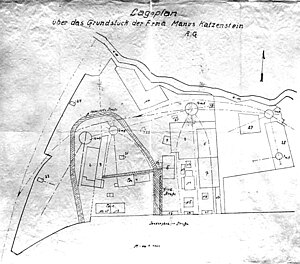 Lageplan Fa. Katzenstein, Sandershäuser Str. 17 in 1925