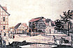 Dorfplatz Gemälde um 1800