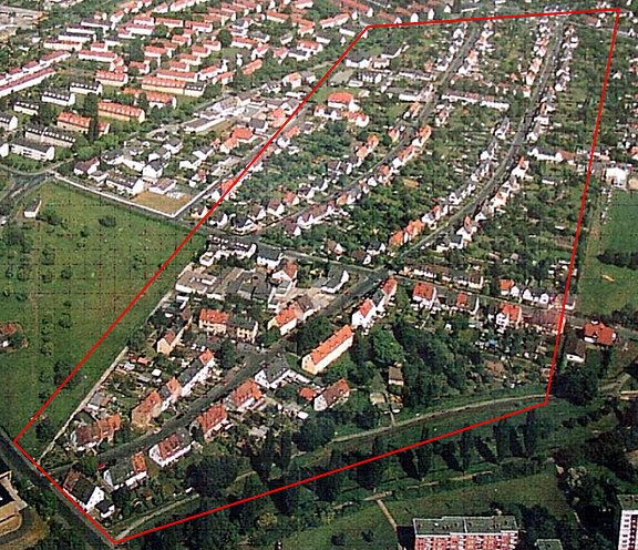 Luftbild der Fieseler Siedlung 