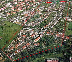 Luftbild der Fieseler Siedlung