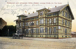 Ansichtskarte Scharzer Adler Fachwerkhaus ca. 1906