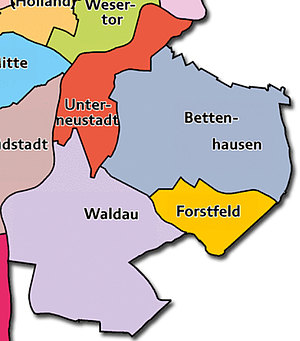 Die vier Stadtteile des Kasseler Ostens