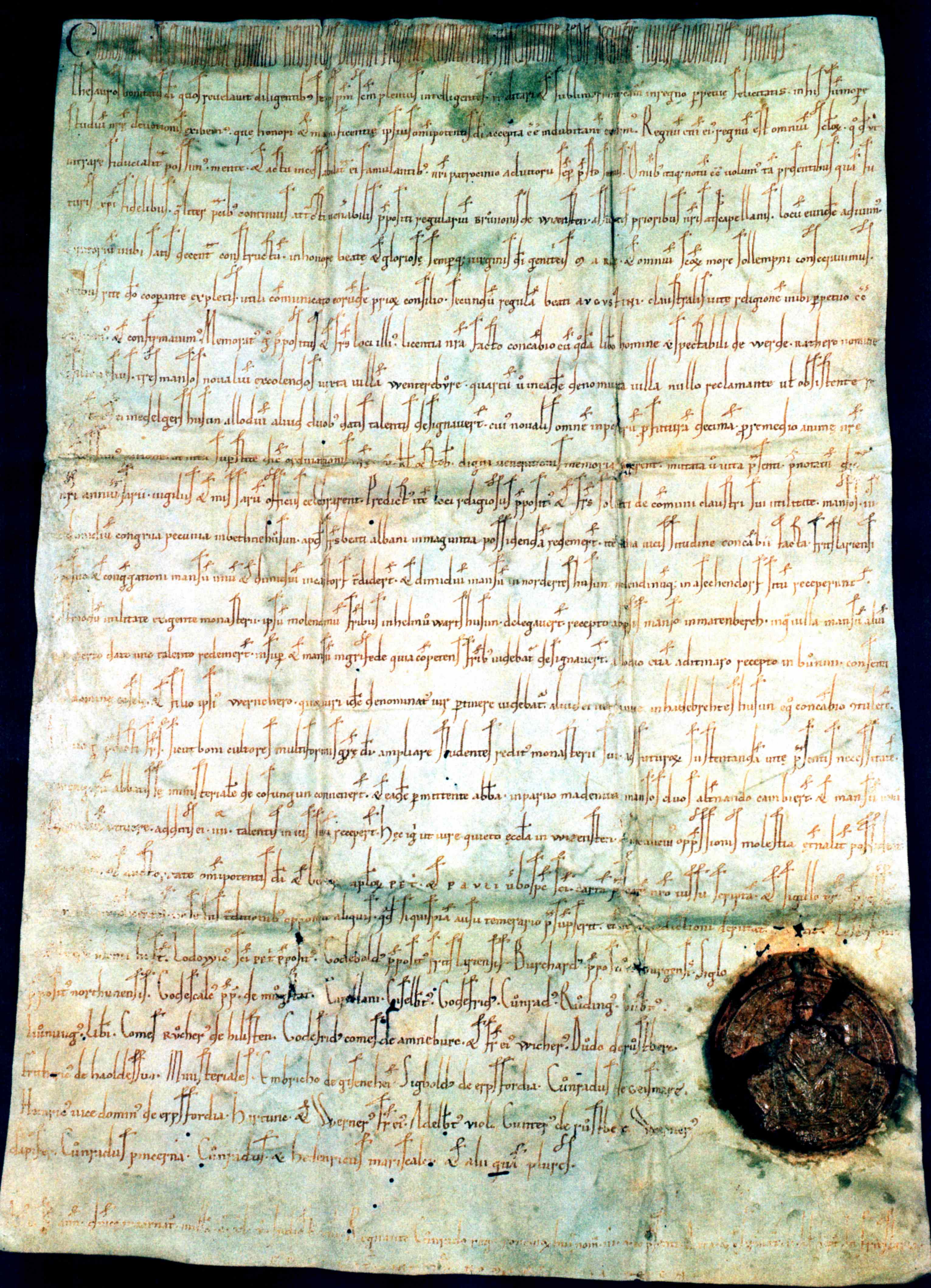 Urkunde mit der Ersterwähnung Bettenhausens als Bethnehüsun