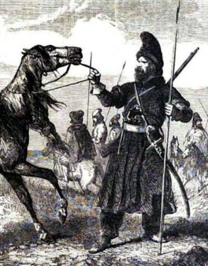 Kosaken mit Pferd 