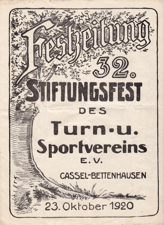 Titelblatt 32. Stiftungsfest 23.Oktober 1920 