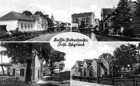 Postkarte der Gaststätte Insel Helgoland in meheren Blidern , 1930 