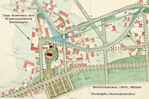 Plan von Bettenhausen aus 1840 