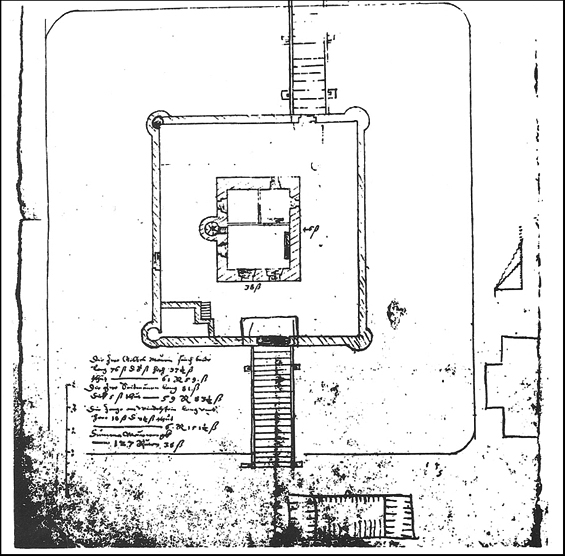 Skizze des Landgrafen Moritz von 1610, die Burg als Bestandsaufnahme 