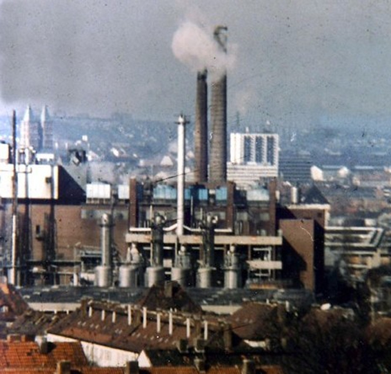 Blick auf die Diolenanlage der Spinnfaser AG 