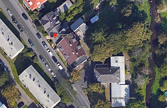 Luftbild vom Dormannweg 25 mit Blick über das Grundstück bis zur Losse 