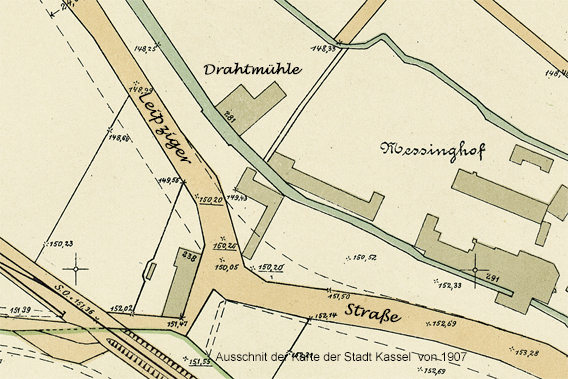 Die Drahtmühle in einer Karte aus 1907