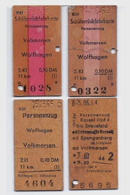 Bahnfahrkarten aus Karton im Standardformat 