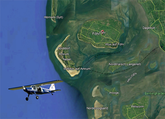 Die Nordfriesischen Inseln und das Wattenmeer mit einer Dornier DO 27 