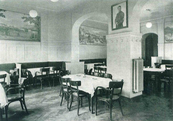 Gastraum des Blücherhofes in den 1930er Jahren 