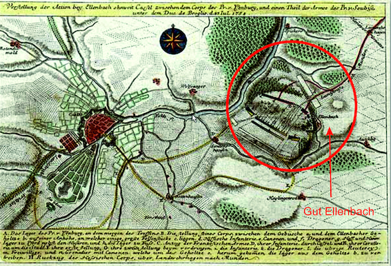 Karte mit Schauplatz der Schlacht 