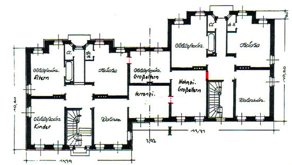 Grundrissplan einer Wohnetage in Salzmannshausen 